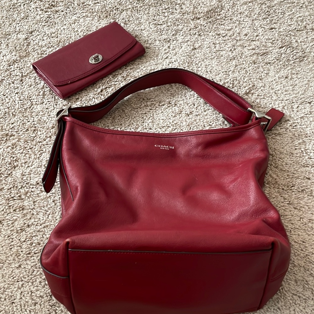 RED Coach purse AND wallet